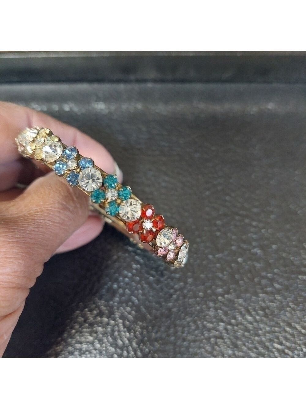 Vintage* Multi-Colour Rhinestone Bracelet - Picture 3 of 4